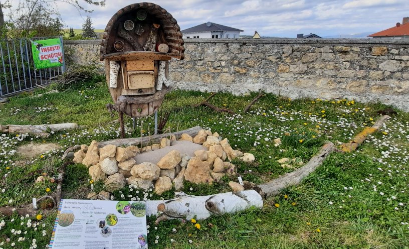 Wildbienen-Nisthilfe am Caritas-Zentrum