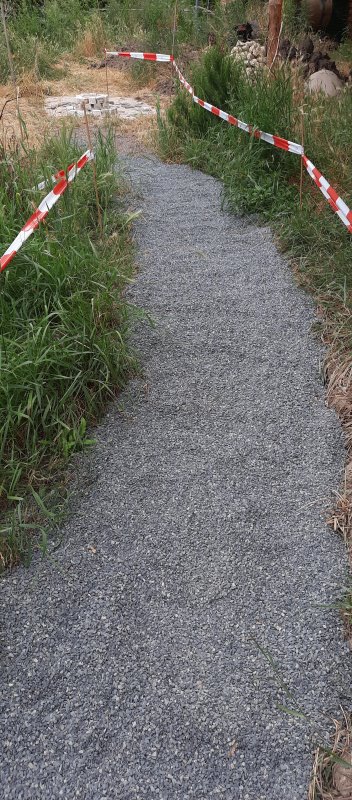 Der Weg führt zum Wildbienen-Habitat